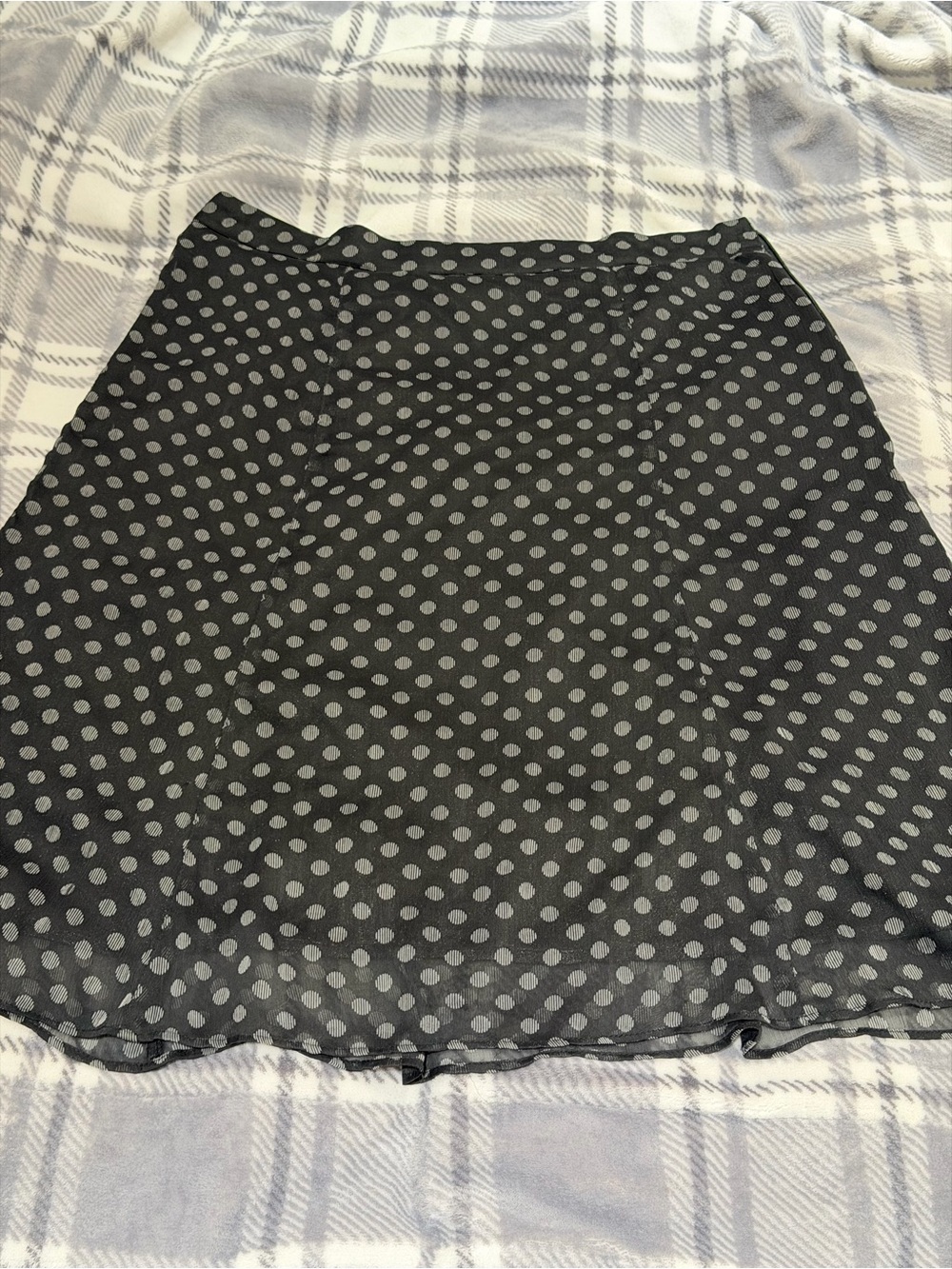 FYLO Black Polka Dot A-Line Skirt